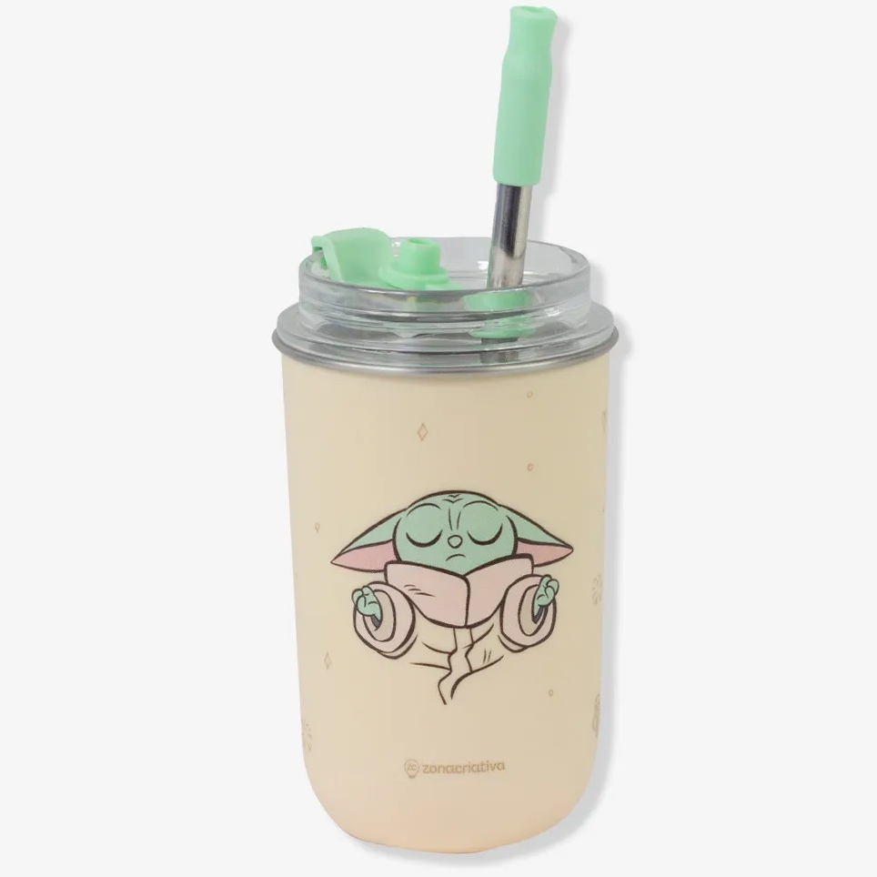 COPO NEO COM CANUDO BABY YODA STAR WARS MANDALORIAN GROGU