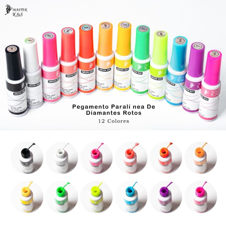 12 Esmaltes ponta fina neon