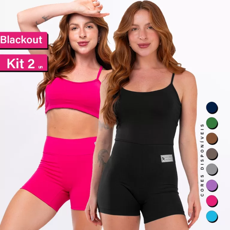 Kit Macaquinho Alcinha Costa Nua + Conjunto Fitnes