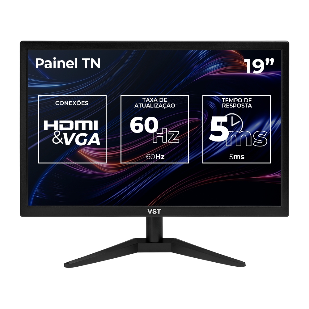 Monitor VST 19, 19 Pol, HD, 5ms, 60Hz, HDMI/VGA, VST-VST19-BL01