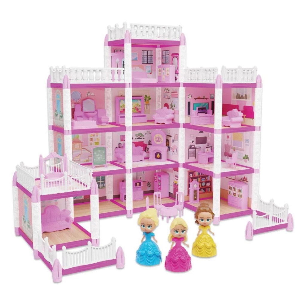 Casinha de Boneca Castelo da Princesa 110, 160 e 240 Peças Brinquedo de Menina de Montar Encantado