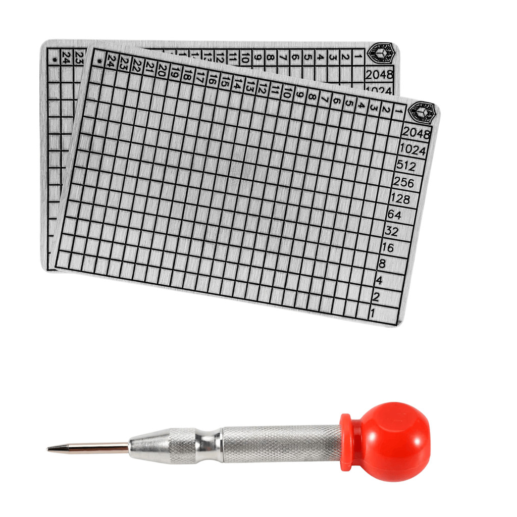 Marcador + Carteira Cripto (cold Wallet) | Bitcoin | Inox | BIP 39 | 2048 Bit