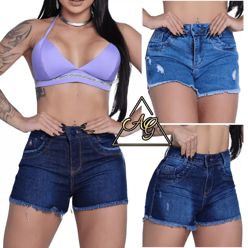 Short Jeans Bermuda Feminina Curta Premium com Elastano Festa Balada 34 ao 46