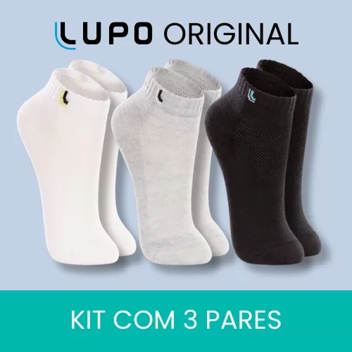 Meia Cano Curto Kit 3 Pares Original Lupo – 