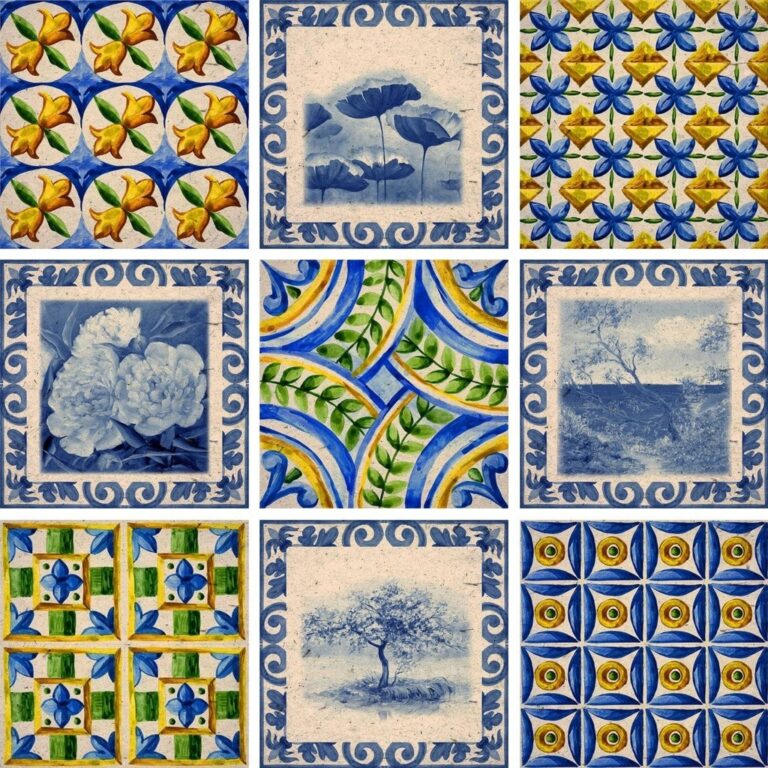 Azulejo Decorativo Valença Kit 18 Peças 15x15cm