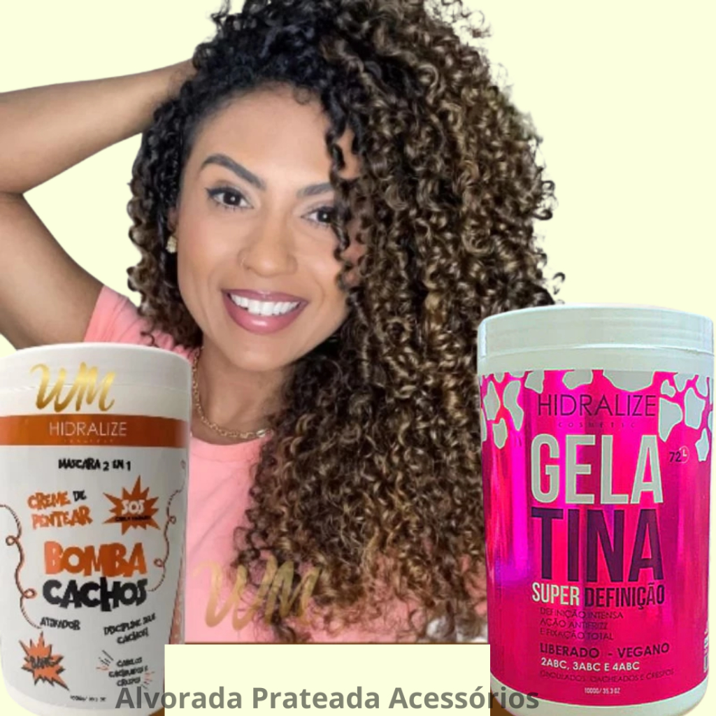 Gelatina Capilar + Creme de Pentear Bomba de Cachos Super Definição 1kg