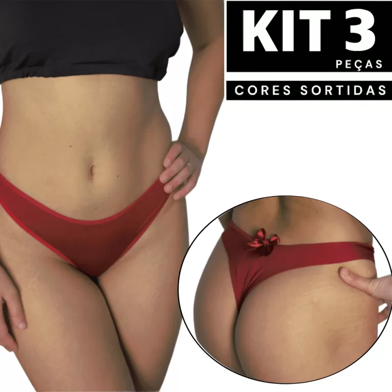 Kit 3/2/1 Calcinha Fio Dental Fio Duplo Confortáv