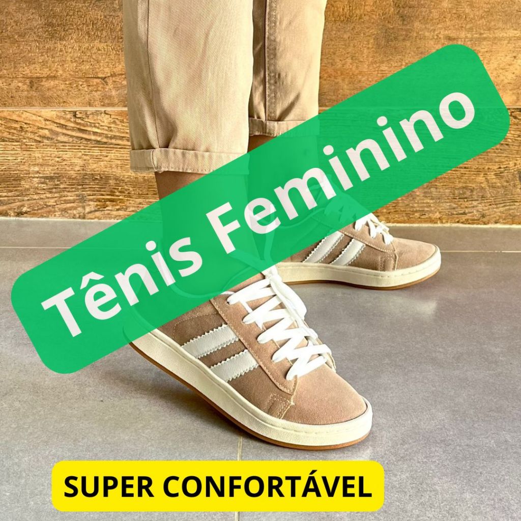 Tênis Feminino Casual Camurça Sapatenis Confortável Dia a Dia Volta Aulas Escolar Listras Lançamento