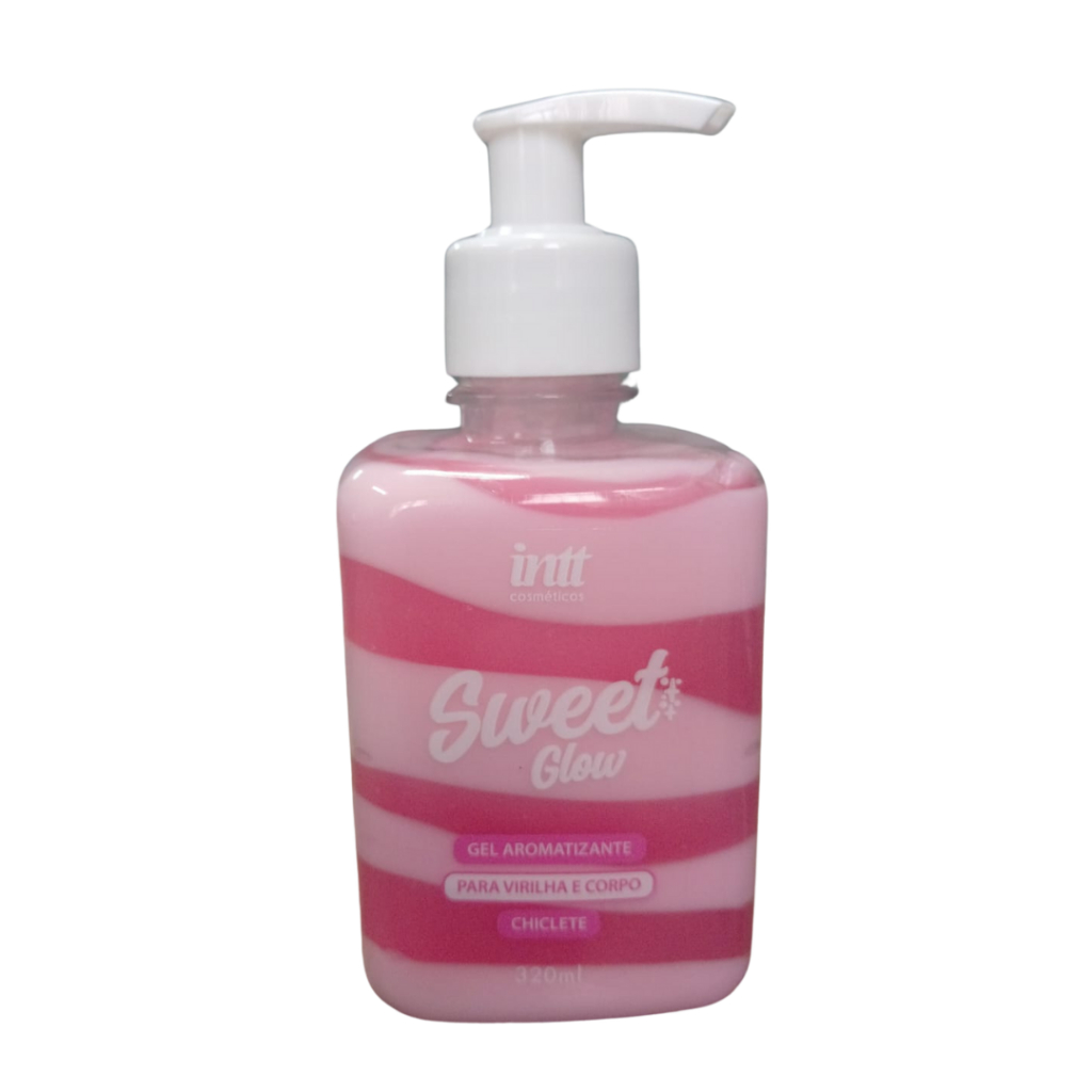 HIDRATANTE PARA VIRILHA SWEET GLOW, COM SABOR E CHEIRINHO DE CHICLETE.