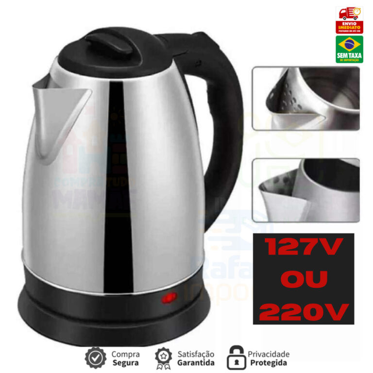 Chaleira Jarra Elétrica Inox 1,8L