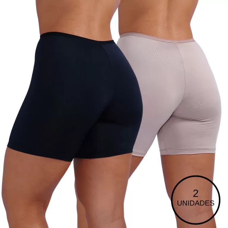 Kit 2 Short Anágua Meia Perna Liso Conforto Segun