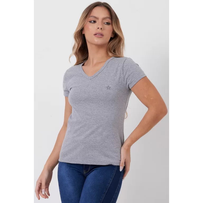 Blusa Decote v Planet Girls Mescla