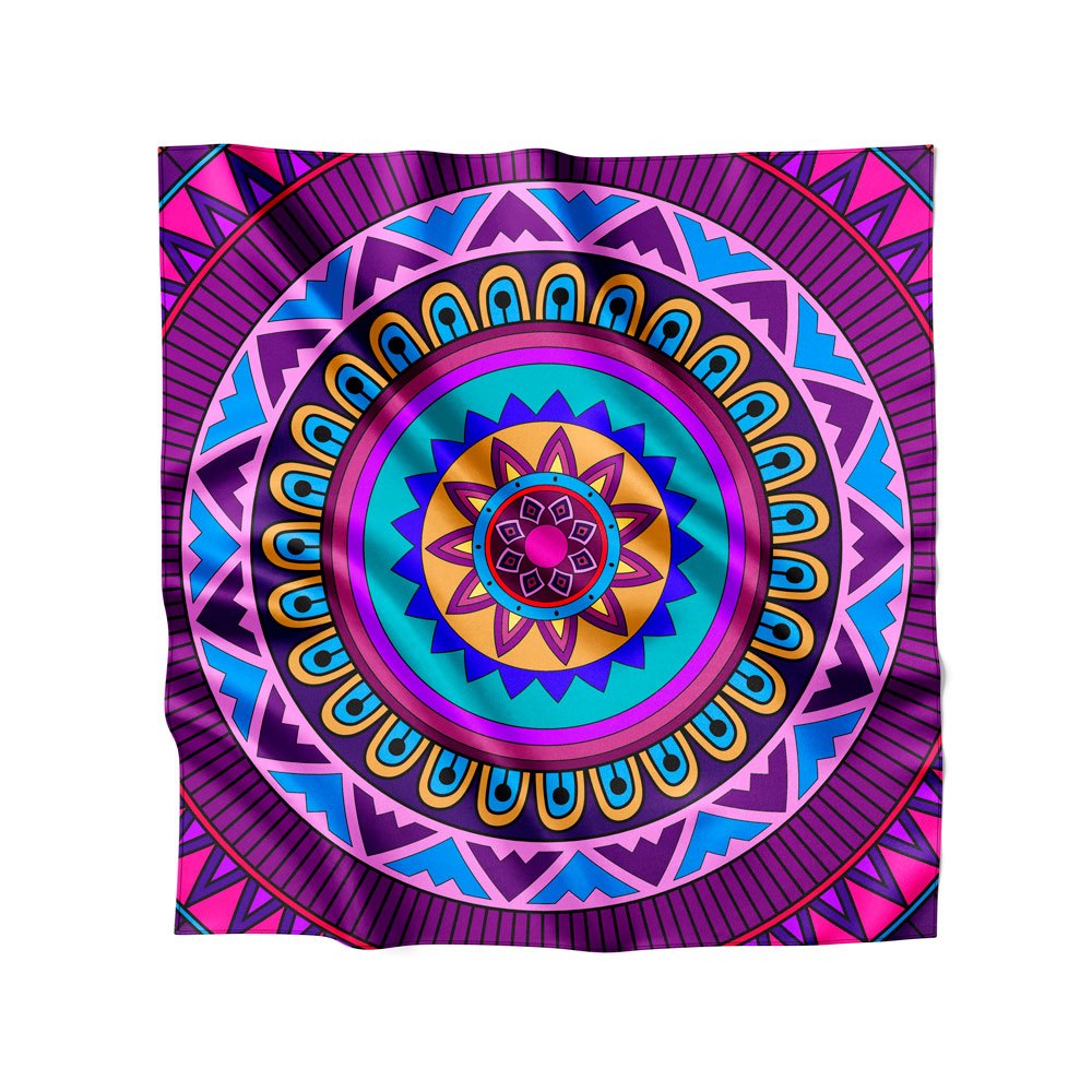 Lenço de Cetim 90x90cm Várias Amarrações Tendência Fashion Estampas Mandalas Boho Cores