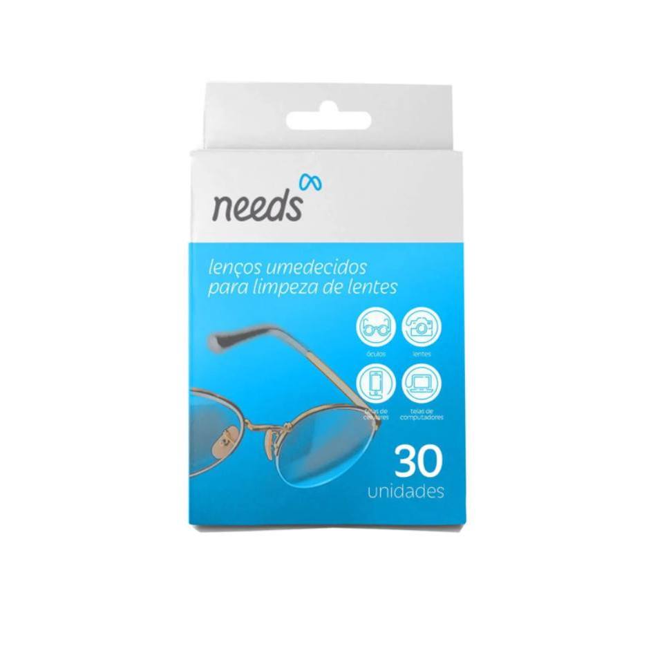 Lenço Umedecido para Limpeza de Lentes de Contato Ocular Needs  Com 30 Unidades