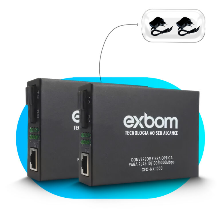 Par Conversor Mídia Fibra Óptica A+b Gigabit 100