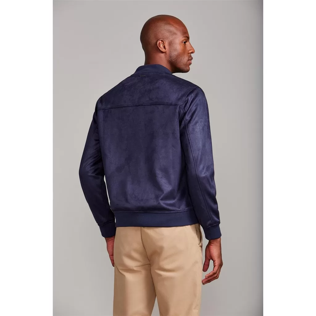 Jaqueta Bomber Suede – Azul Marinho