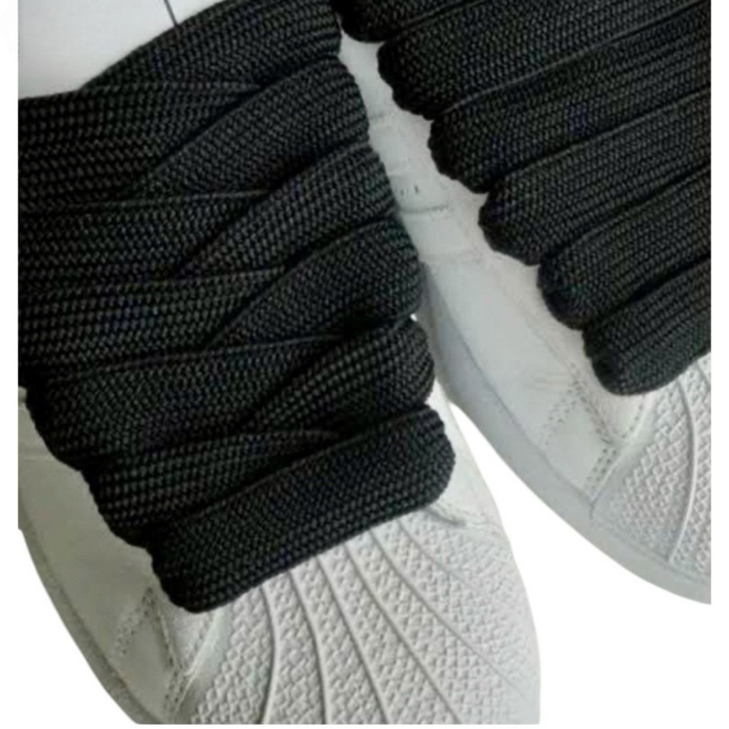 Kit 4 Cadarços Bboy Lace Achatado 17mm 120cm Branco Preto Durável