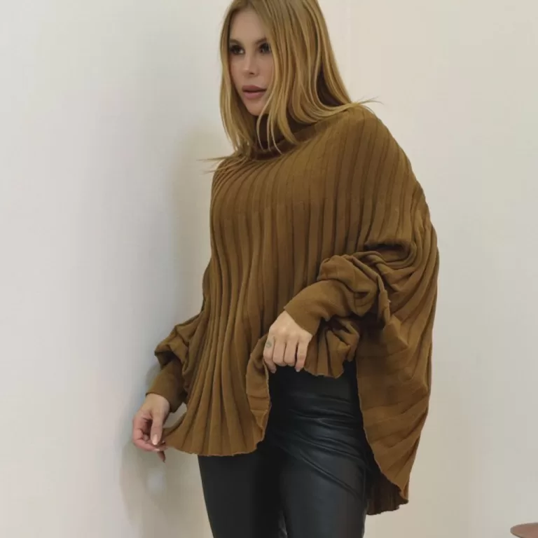 Tricot Premium Blusa Poncho Feminino Inverno