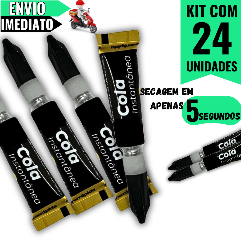 Kit com 24 Colas Super Bond  Adesivo Instantâneo de Alta Performance Para Diversos Materiais