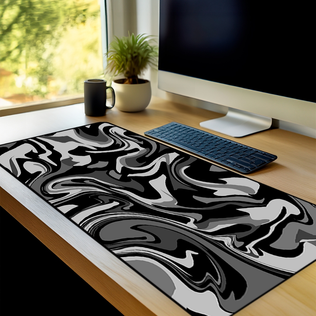 Mouse Pad Abstrato Gamer Antiderrapante Grande 70×35 80×35 90×40 90×50 cm Borda Costurada