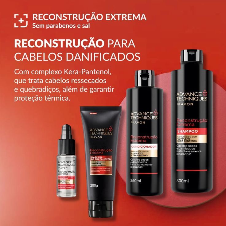 Linha Capilar Advance Techniques AVON: Shampoo, Co