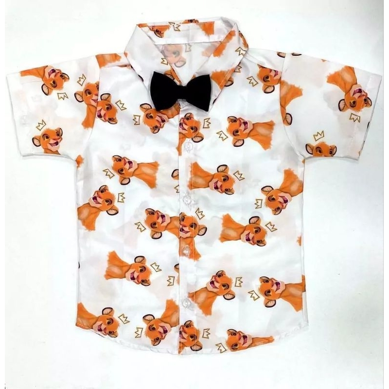 camisa social rei leao tam 1 a 4 anos