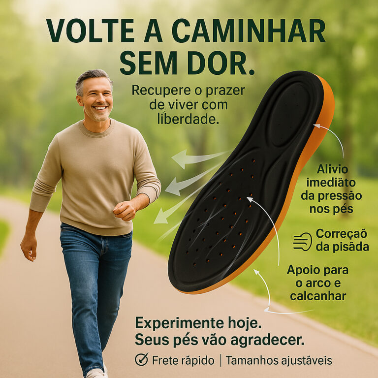 PAR DE PALMILHA ORTOPÉDICA EM GEL ANATÔMICA PARA