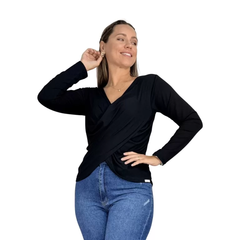 Blusa Transpassada Para Amamentação Cores Premiu