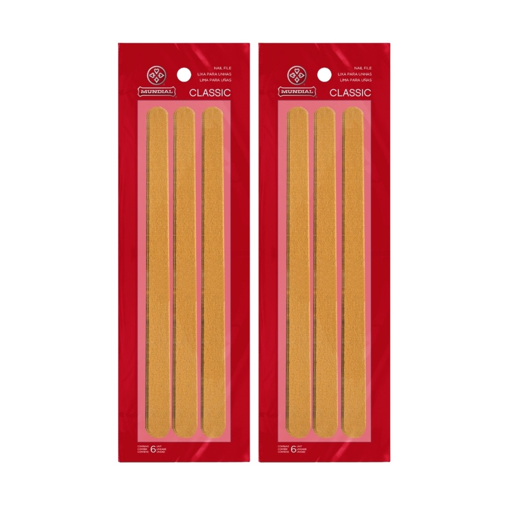 Kit 12 Lixas De Unha Descartável Tradicional BC-100 Mundial