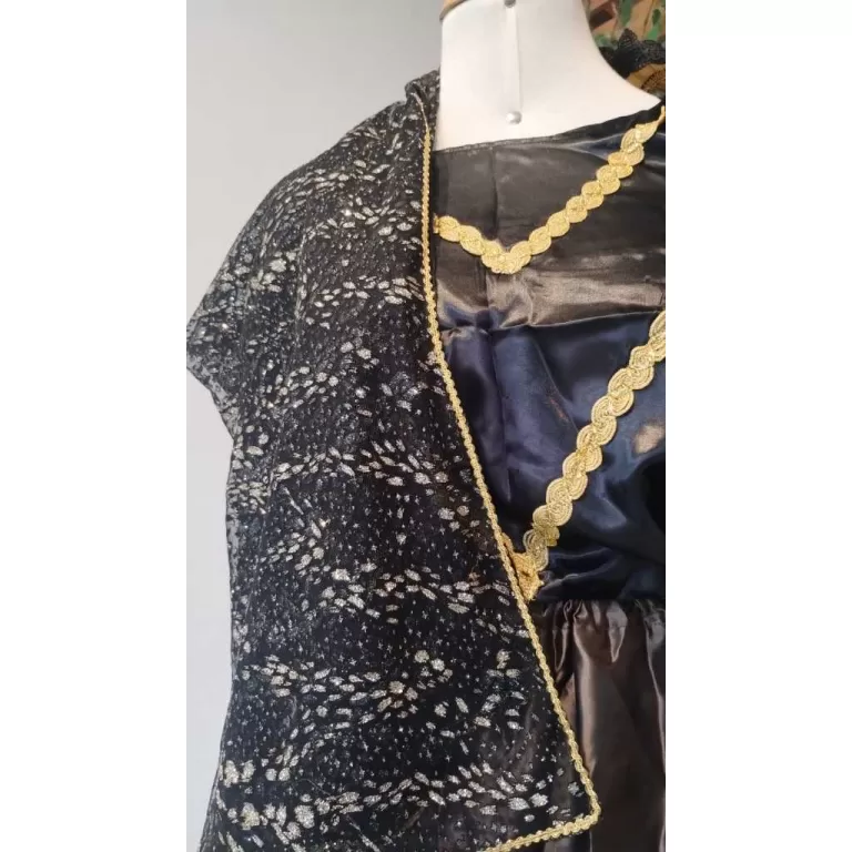 Conjunto pano da cabeça + pano da costa preto com