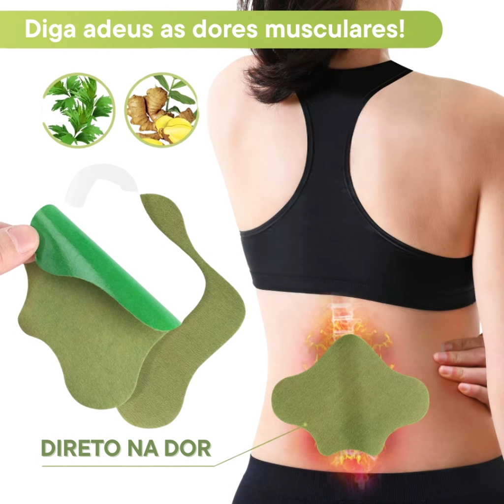 Adesivo Térmico Alívio Dor Costas Coluna Lombar Pescoço Joelho Braço Emplastro Natural Poderoso