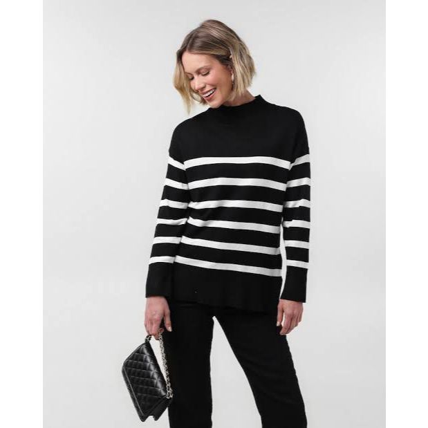 Blusa de Frio Feminina Estilosa Tricô Suéter Fem