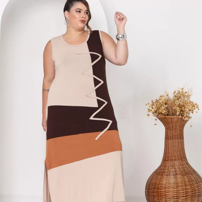 Vestido Feminino Plus Size Chemise Bata Com Bolsos