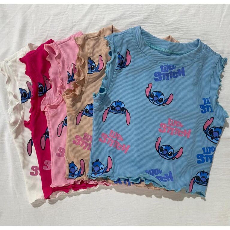 Regata infantil moda verão estampado silk Lilo &#