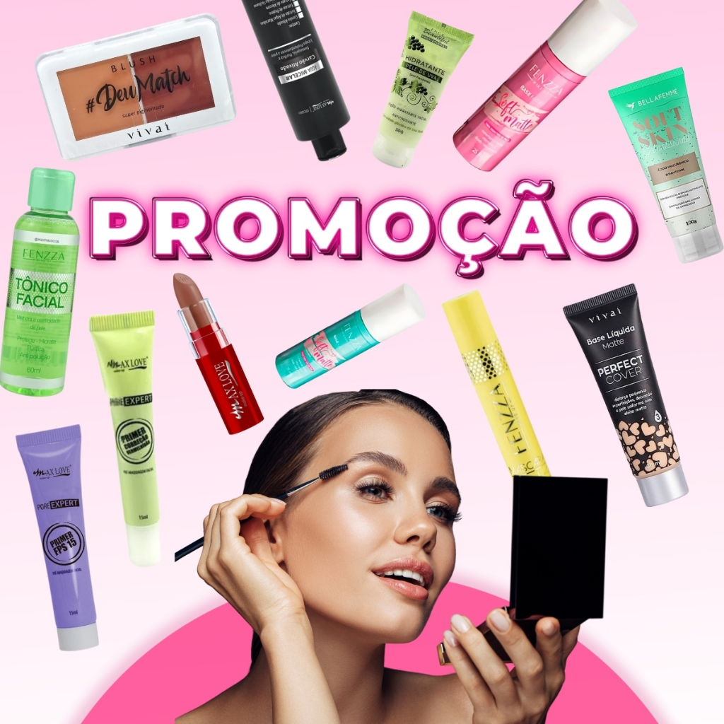 Achadinhos Maquiagem Baratinhos Cosmético Batom Rimel Blush Base Presente Queima Estoque Barato Preç