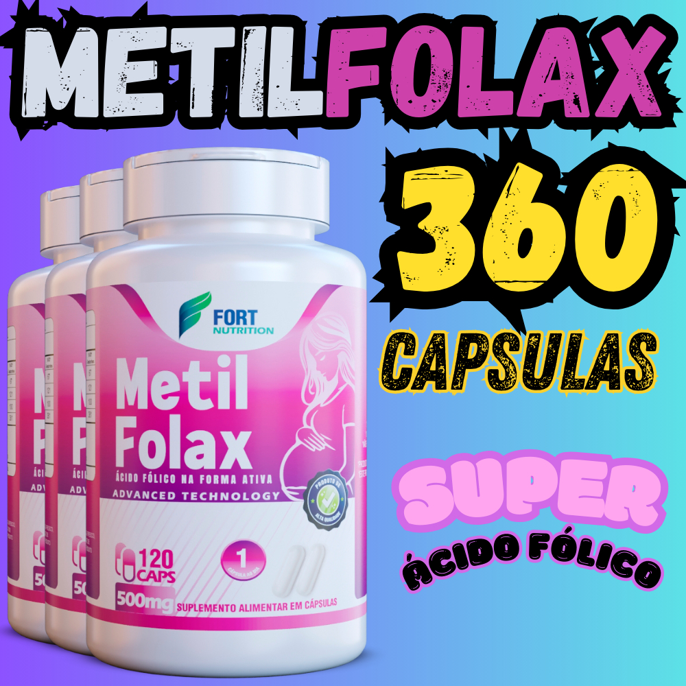 suplemento Metilfolax Suporte Natural da Gestante | 120 Cápsulas.
