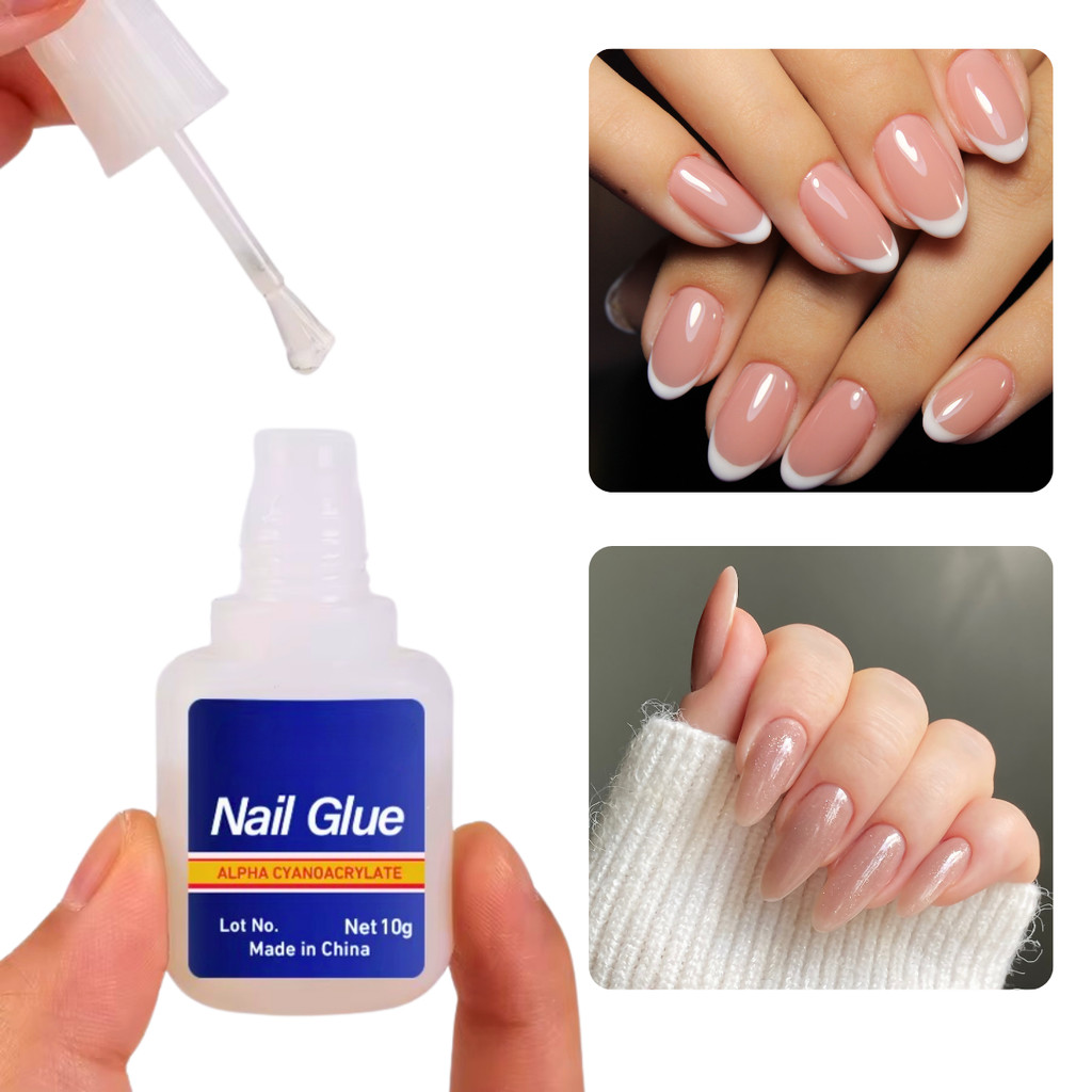 Cola Pincel Para Unha Postiças Tips Gel Fibra E Porcelana 10g Aplicador Alongamento