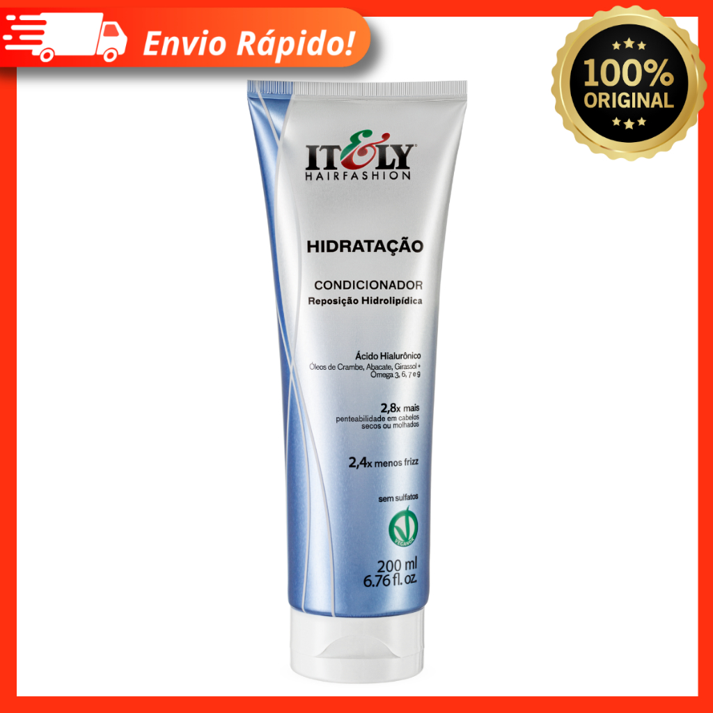 Condicionador Itely Hidratação 200ml – Cabelos Soltos, Macios e Brilhosos – Sem Sulfatos