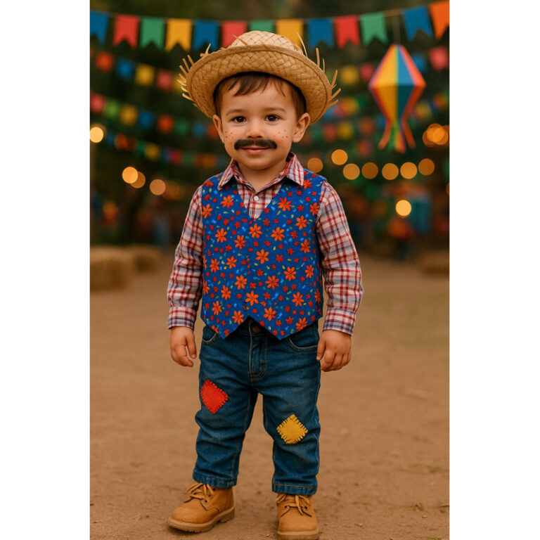 kit Coletes infantil caipira menino para escolas- 
