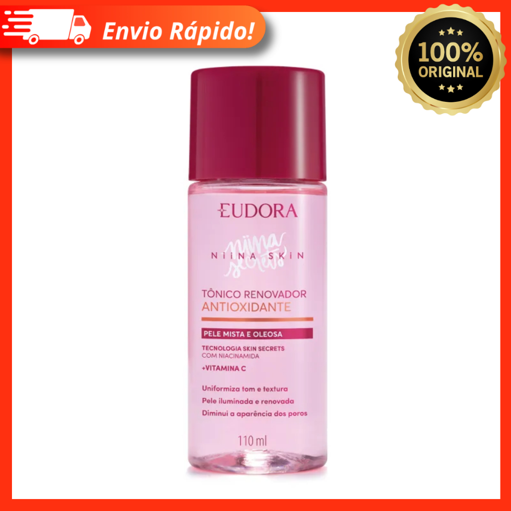 Tônico Renovador Antioxidante Niina Secrets 110ml – Pele Mista e Oleosa – Eudora