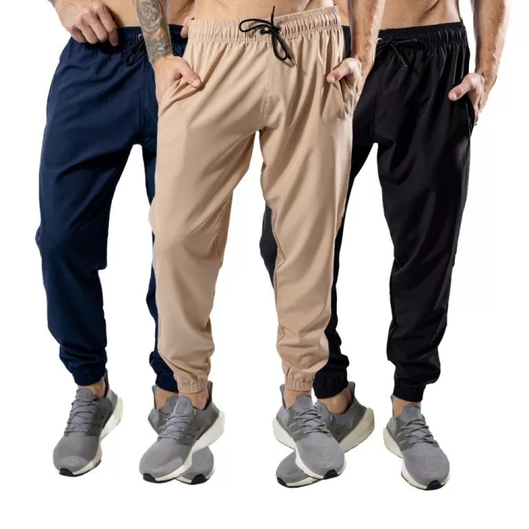 Kit 3 Calça Jogger Tactel com Elastano para Trein