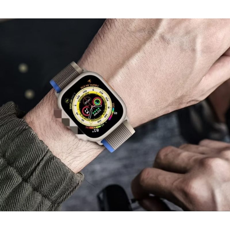 Pulseira De Tecido Ajustável Para Relógios Apple 45mm 44mm 49mm