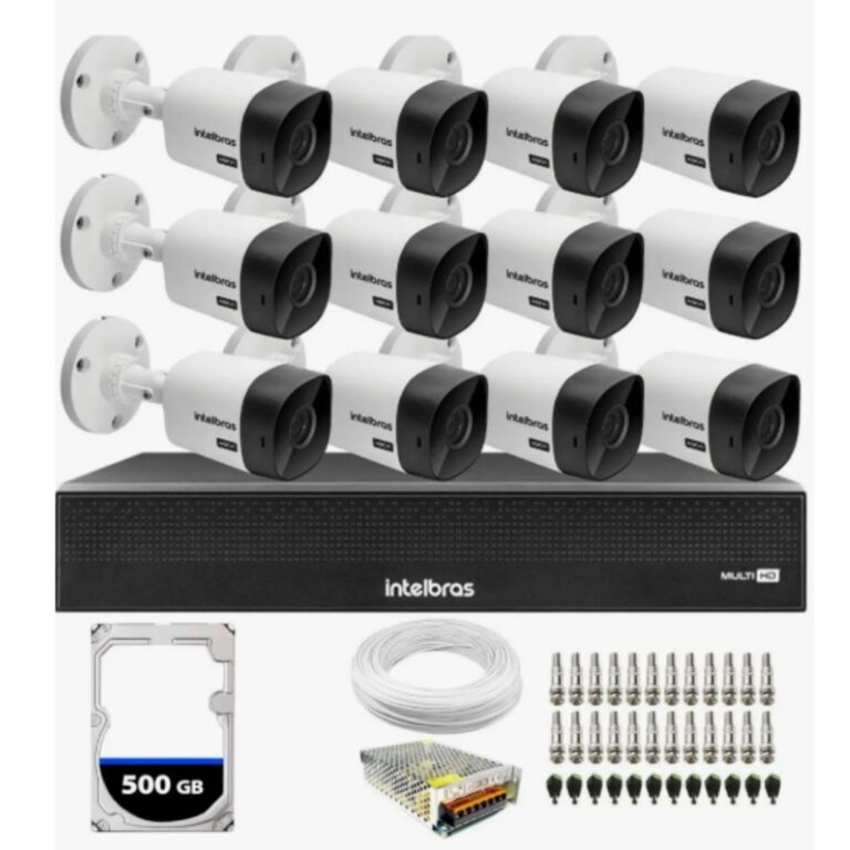KIT 12 CÂMERAS VHL 1120 BULLET DVR 1116C HD 500GB