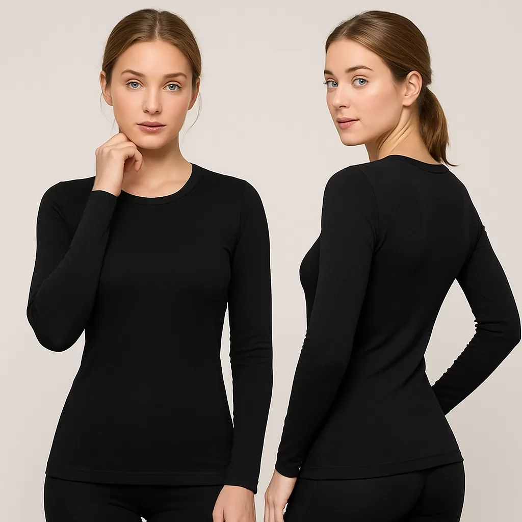 Kit 2 Blusa Térmica Feminina Flanelada Segunda Pele Inverno