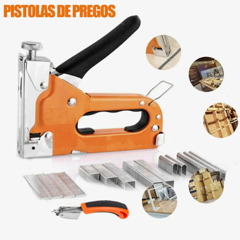Grampeador Tapeceiro com 900 Grampos Ferramentas P