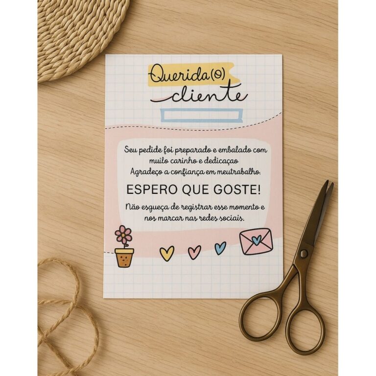 Mini Cartões de Agradecimento ao Cliente Panfleto