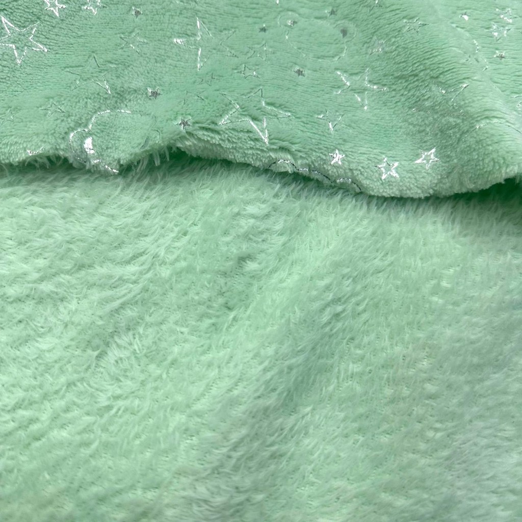 Pelucia Tech Fleece Puff Star Verde Bebê –  1m x 1.60m