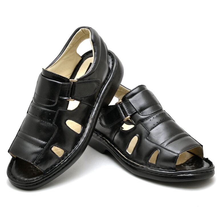 Chinelo Sandália Anti Stress Masculino em Couro C