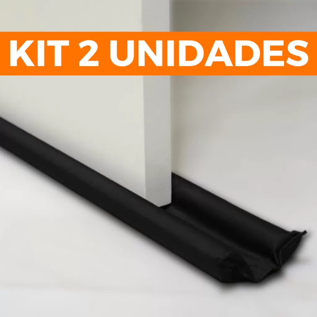 Kit 3 Veda Porta Ajustável 60 cm a 1,20 m  Rolinho Impermeável -> Contra Insetos, Poeira e Vento