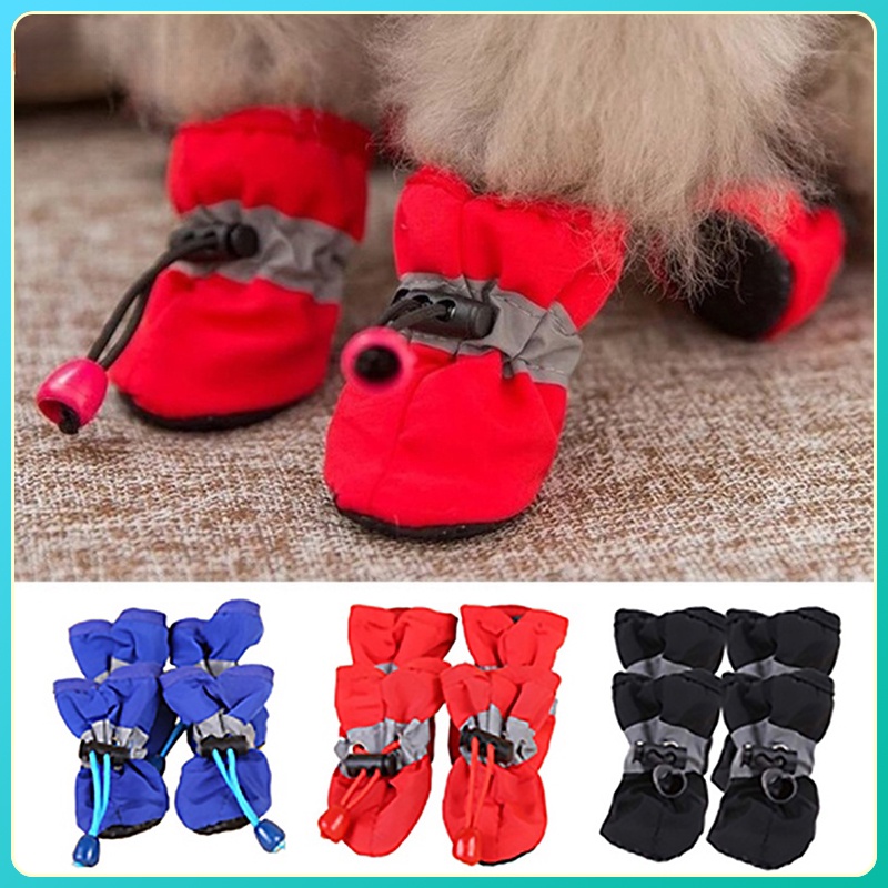 4Pcs Sapatos Para Cães De Estimação À Prova Dágua Antiderrapantes Proteger As Botas De Chuva E Gatos